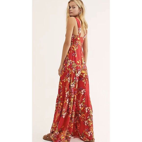 NWT Free People ONE Aloha One Piece Wide Leg Floral Jumpsuit Size Xs - Picture 4 of 11